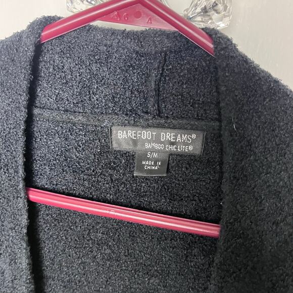 Barefoot Dreams Women's Bamboo Chic Light Waterfall Knit Dark Blue Cardigan S/M - Picture 4 of 7